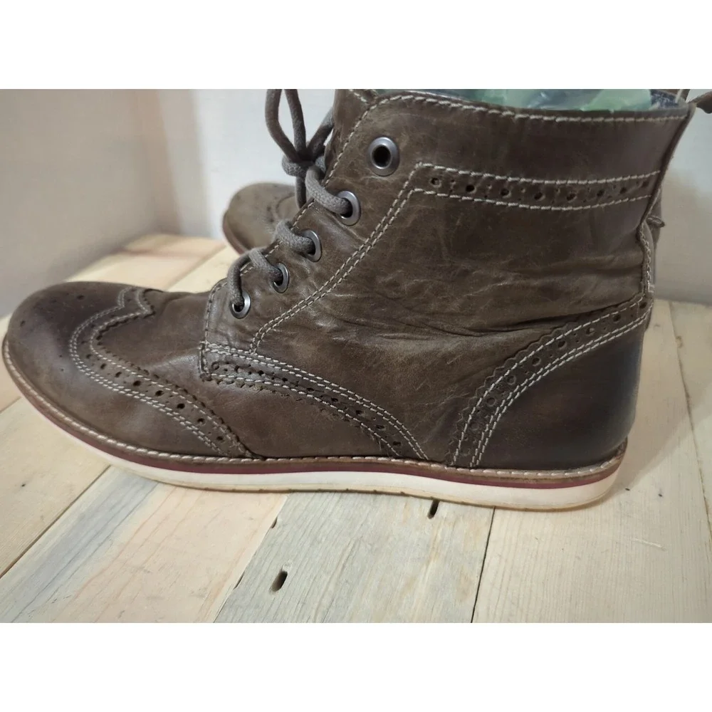 Crevo Leather Boardwalk Ankle Boots  Brown men's 12 Chukka Business Casual